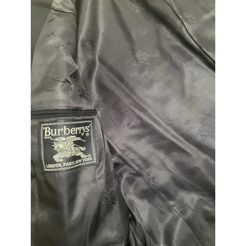Vintage Burberrys Blazer Mens 42R Navy Blue Wool Sport Coat Jacket Gold Buttons